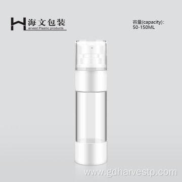 Plastic White Silver Vaccum Transparent Airless Pump Bottle